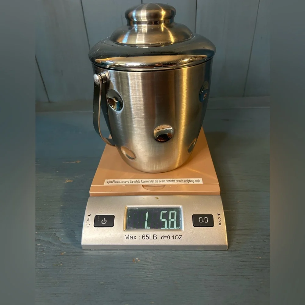 Vintage Marquis by Waterford Dimpled Stainless Steel Ice Bucket w/Lid